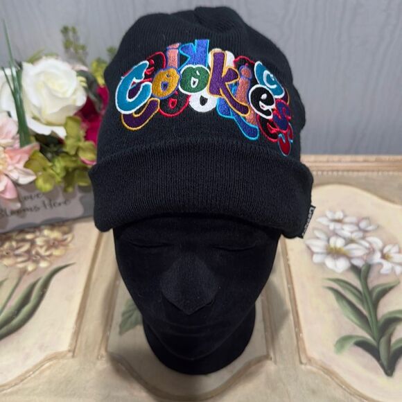 Cookies Infamous Black Knit Beanie Embroidered Unisex